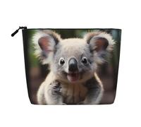 Pochette cosmetica da donna in finta lino con stampa di un simpatico koala, capiente e ideale per tutti i giorni.