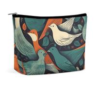 Pochette cosmetica portatile con stampa di uno stormo di uccelli