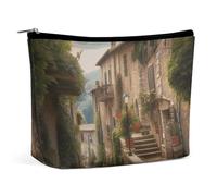 Pochette cosmetica portatile con stampa toscana, stile italiano.