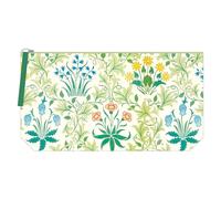 Pochette cosmetica ricamata con motivo di Celidonia di William Morris