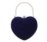 Pochette da donna, a forma di cuore, borsa da sera con ruota simulatore di agricoltura, con frizione, Blu, Taglia unica