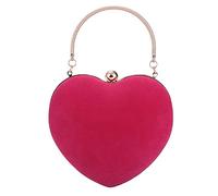 Pochette da donna, a forma di cuore, borsa da sera con ruota simulatore di agricoltura, con frizione, rosa, Taglia unica