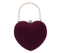 Pochette da donna, a forma di cuore, borsa da sera con ruota simulatore di agricoltura, con frizione, Viola, Taglia unica