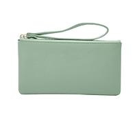 Pochette da donna alla moda in ecopelle con cerniera, tinta unita, borsa ascellare piccola (verde, taglia unica)