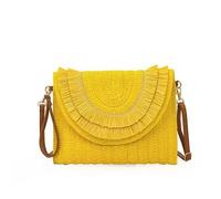 Pochette da Donna Borse a tracolla da spiaggia estive da donna in paglia di rafia intrecciata alla moda(YELLOW 1PC)