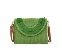Pochette da Donna Borse a tracolla da spiaggia estive da donna in paglia di rafia intrecciata alla moda(GREEN 1PC)