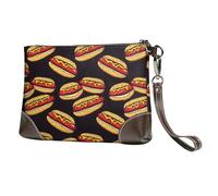 Pochette da donna con stampa di salsiccia sandwich, pochette da polso in pelle e borse