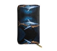 Pochette da donna di grande capacità, portafoglio multi-slot per carte di credito, banconote e monete, tasca portaoggetti con cerniera, portafoglio lungo in pelle Secrets of The Deep Forest, Nero ,