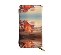 Pochette da donna di grande capacità, portafoglio multi-slot per carte di credito contanti monete, tasca portaoggetti con cerniera. Portafoglio lungo in pelle con frammenti lisci, Nero , Taglia unica