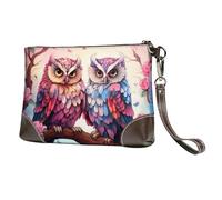 Pochette da donna in pelle con gufo e fiore, borsetta da polso con cinturino staccabile, borsa da sera da donna, portafoglio lungo per matrimoni, feste, viaggi, affari