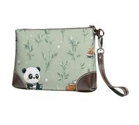 Pochette da donna in pelle con panda della foresta, borsetta da polso con tracolla staccabile, borsa da sera, portafoglio lungo da donna, per matrimoni, feste, viaggi, affari