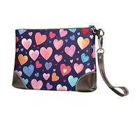 Pochette da donna in pelle rossa e rosa a forma di cuore, romantica, con cinturino rimovibile, borsa da sera, portafoglio lungo da donna, per matrimoni, feste, viaggi, affari