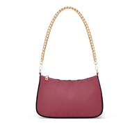 Pochette da donna in stile Tiziano, colore rosso, tinta unita, borsa a tracolla con cerniera e tracolla a catena