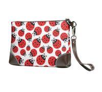 Pochette da donna piccola - Portafogli da polso in pelle con coccinella in stile cartone animato da donna con cinturino da polso