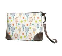 Pochette da polso colorata con stampa di racchetta da tennis per donne, portafogli e borse in pelle