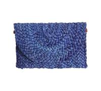 Pochette da sera da donna, borsa estiva da spiaggia, borsa a busta intrecciata, Blu, Taglia unica