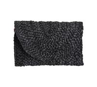 Pochette da sera da donna, borsa estiva da spiaggia, borsa a busta intrecciata, Nero , Taglia unica