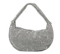 Pochette Da Sera Da Donna Borsa Portatile Con Strass Glitter Borsa Hobo Unica Per Feste Di Matrimonio,Argento,One Size