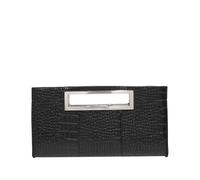 Pochette da sera da donna con motivo coccodrillo, in pelle PU, con manico in metallo dorato, elegante, per matrimoni, feste, eventi o occasioni formali, Nero , 320*110*280mm/12.6*4.33*11.02inch