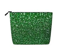 Pochette da viaggio versatile con lustrini verdi, ideale per la routine quotidiana e i viaggi d'affari, Nero , Taglia unica, Beauty case