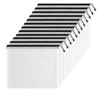 Pochette Document Zippée A3, 12pcs PVC trasparenti Documento Cartella,Ranger Carte Piccoli Oggetti delle Forniture, Cosmetici e Accessori da Viaggio ecc(12 pezzi), Nero