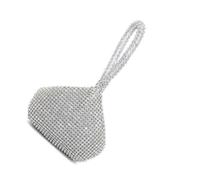 Pochette Donna con Decorazioni Brillanti Argento per Gala e Matrimonio | Rifinitura con Pietre Argentate, Poliestere, per Carte e Documento, Pratica per Inviti Formali