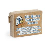 Pochette donna in Cotone e Juta Personalizzata Alta Qualità Idea Regalo Catechista Fine Anno Catechesi Natale Pasqua Compleanno Prima Comunione Eucarestia Con Nomi Catechiste Bambini Bimbi 20x15x6cm 3