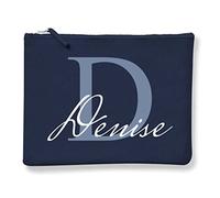 Pochette Donna PERSONALIZZABILE con nome con Iniziale Floreale - Lettera D - 100% cotone Canvas