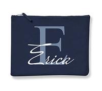 Pochette Donna PERSONALIZZABILE con nome con Iniziale Floreale - Lettera E - 100% cotone Canvas