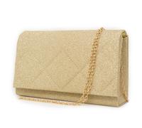 Pochette dorata clutch oro elegante cerimonia glitter borsetta brillantini donna