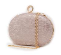 Pochette elegante oro glitter da donna cerimonia clutch rigida dorata champagne