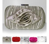 Pochette FANGO Clutch CERIMONIA Baguette borsa elegante a mano stola beige D0257