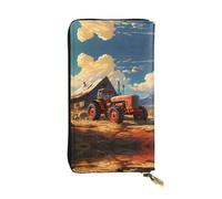 Pochette Farm Red Tractor Printing Portamonete Da Donna Vintage Portafoglio In Pelle Stile Retrò Coin Purse Per Donna, Ragazze, Uomo