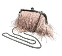 Pochette Fashion Feather Borsa da donna con piume Borsa da sera con tracolla a tracolla con tracolla Perla e catena di serpente multicolore(Color-4)