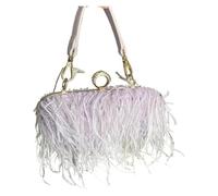 Pochette Fashion Feather Pochette Piuma Multicolor 18x4x9cm(Lavender)