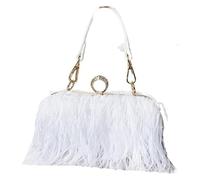 Pochette Fashion Feather Pochette Piuma Multicolor 18x4x9cm(White)