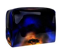 Pochette impermeabile per il trucco, con cielo stellato, blu inverno, organizer da viaggio con cerniera, piccola custodia per cosmetici, borsa per cosmetici, per adolescenti, ragazze e donne,