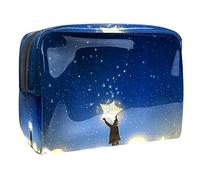Pochette impermeabile per il trucco, con cielo stellato, blu inverno, organizer da viaggio con cerniera, piccola custodia per cosmetici, borsa per cosmetici, per adolescenti, ragazze e donne,