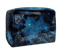 Pochette impermeabile per il trucco, con cielo stellato, blu inverno, organizer da viaggio con cerniera, piccola custodia per cosmetici, borsa per cosmetici, per adolescenti, ragazze e donne,