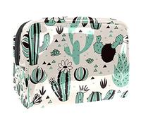 Pochette impermeabile per il trucco, con motivo cactus, scarabocchi, organizer da viaggio con cerniera, piccola custodia per cosmetici, borsa per cosmetici, per adolescenti, ragazze e donne,