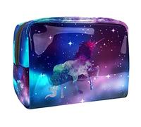 Pochette impermeabile per il trucco, motivo cielo stellato con galassia, organizer da viaggio con cerniera, piccola custodia per cosmetici per adolescenti, ragazze e donne, Multicolore 02,