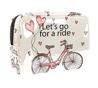 Pochette impermeabile per trucchi vintage Let's Go for a Ride, borsa per il trucco in bicicletta, organizer da viaggio con cerniera, piccola custodia per cosmetici, borsa per cosmetici, per