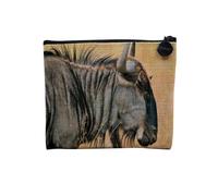 Pochette in lino - Animali esotici, giungla Savana Africa Leone Tigre Giraffa Foto Animali Selvatici - Astuccio per trucco in tela effetto lino - Astuccio da toilette - Portamonete, Gnou, 15 x 10 cm,