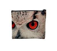 Pochette in lino - Aquile Uccelli Marrone uccello di preda animale selvatico - Astuccio per trucco in tela effetto lino - Astuccio da toilette - Portamonete, Gufo 6, 15 x 10 cm, Astuccio per il trucco