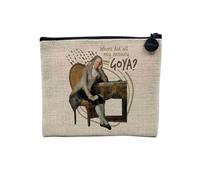 Pochette in lino - Barzelletta pittura gioco di parola artista danza, arte umoristica - Astuccio trucco in tela effetto lino - Astuccio da toilette - Portamonete, Goya 3, 15 x 10 cm, Astuccio per il