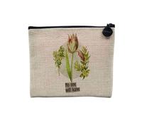 Pochette in lino - Botanica Collage Nature Fiori Vintage Illustration Streetwear Zoomer - Astuccio per trucco in tela effetto lino, astuccio da toilette - Portamonete, No One Will Leave, 15 x 10 cm,