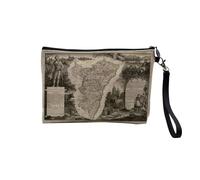 Pochette in lino - Carta antica e dipartimento Francia Regione Archive 1700 1800 1900 - Astuccio per trucco in tela effetto lino, astuccio da toilette - Portamonete, Bassrhin, 23.5 x 15 cm, Astuccio