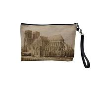 Pochette in lino - Cathedrale Notre Dame De Paris 1860 - Astuccio per trucco in tela effetto lino, 23,5 x 15 cm, Nostra Signora, 23.5 x 15 cm, Astuccio per il trucco