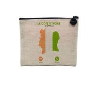 Pochette in lino - Chiamate Telephone Passion Travel Decroche Umorismo Paese Africa Asia Europa Tradizione - Astuccio trucco in tela effetto lino - Astuccio da toilette - Portamonete, Costa Avorio, 15