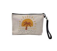Pochette in lino - Chill Vibes on The Beach Spiaggia Mare Vacances - Astuccio per trucco in tela effetto lino - Portamonete - 15 x 10 cm, lino, 23.5 x 15 cm, Astuccio per il trucco
